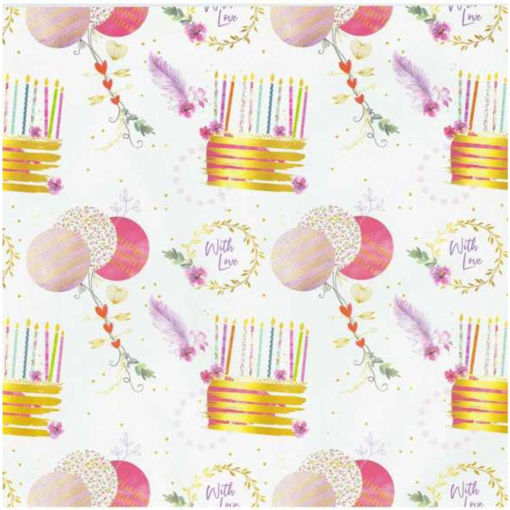 Picture of GIFT WRAPPING CAKE AND BALLOONS 50X70CM